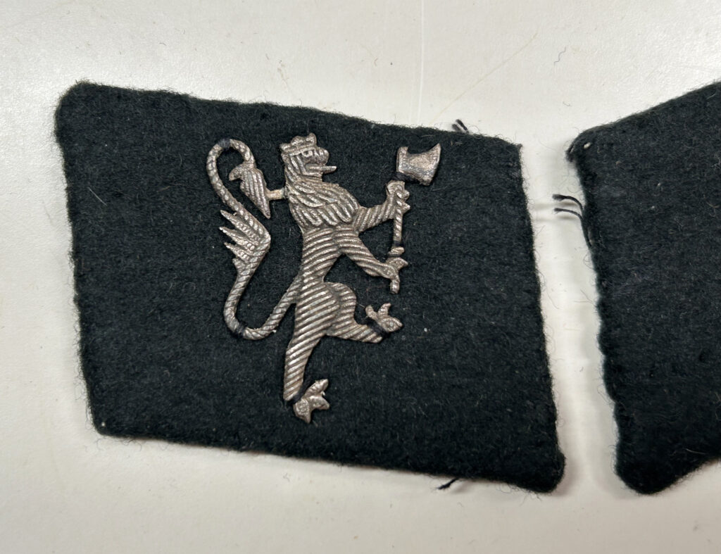 RARE Type 1 Waffen SS Legion Norwegian Collar Tab Set Uniform Removed