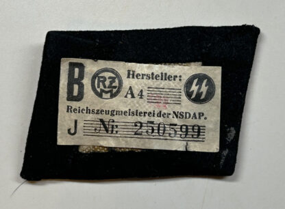 RARE 1st Pattern Waffen-SS Collar Tab w/ RZM Tag - Image 4