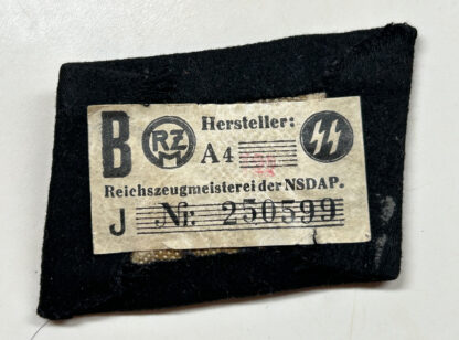 RARE 1st Pattern Waffen-SS Collar Tab w/ RZM Tag - Image 5