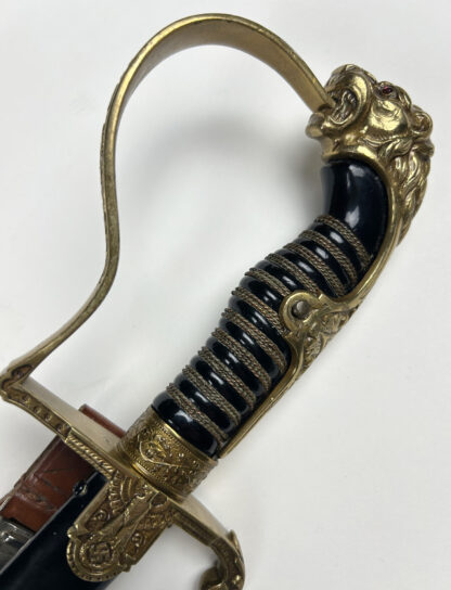 Third Reich Era "Lion Head" Officer Sword by (E. & F. Horster) w/ Hanger - Image 4