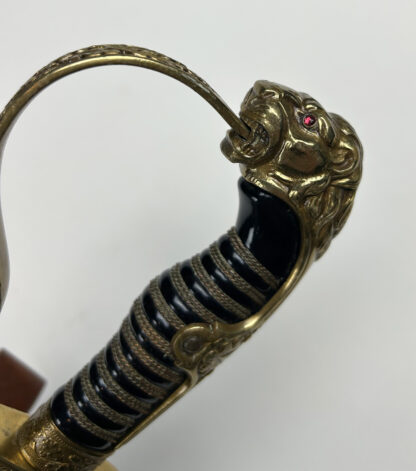 Third Reich Era "Lion Head" Officer Sword by (E. & F. Horster) w/ Hanger - Image 5