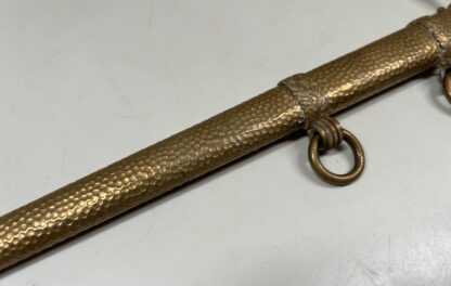 Double Etched Model 1938 Kriegsmarine (Navy) Dagger w/ Hammered Scabbard – (Carl Eickhorn, Solingen) - Image 3