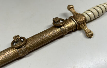 Double Etched Model 1938 Kriegsmarine (Navy) Dagger w/ Hammered Scabbard – (Carl Eickhorn, Solingen) - Image 7