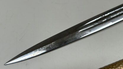 Double Etched Model 1938 Kriegsmarine (Navy) Dagger w/ Hammered Scabbard – (Carl Eickhorn, Solingen) - Image 12