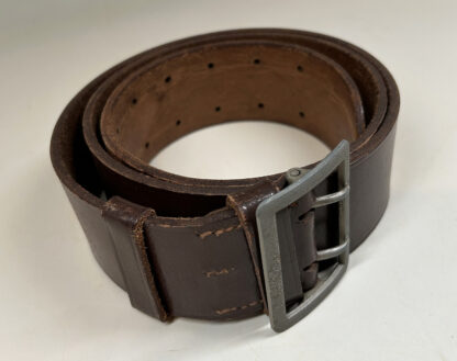 Brown Leather Wehrmacht (Luftwaffe/Army) Officer Double Claw Belt - Image 5