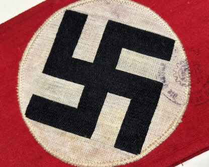 Early NSDAP Armband 'Weave Variant' w/ DAF Acceptance Stamp - Image 2