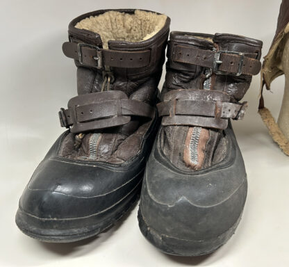 WWII U.S. Army Air Force A-6-A Flight Boots w/ B-6 Flight Helmet - (Local Find) - Image 6