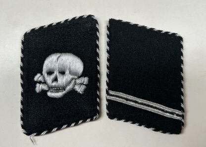 RARE Early SS-Totenkopfverbände Collar Tab Set - (Uniform Removed)