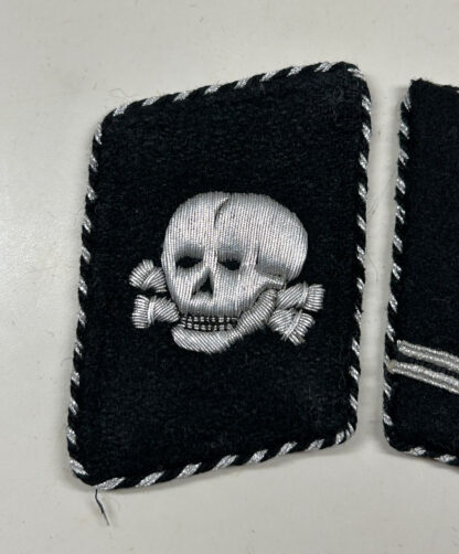 RARE Early SS-Totenkopfverbände Collar Tab Set - (Uniform Removed) - Image 2