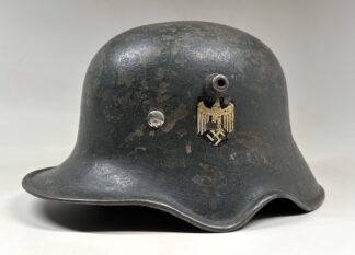 RARE M18 Heer (Army) Reissued ‘Ear-Cut-Out’ Combat Helmet - (ET64)