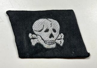 VERY RARE Waffen-SS 3rd Panzer Division ‘Totenkopf’ Officer Collar Tab in Flatwire