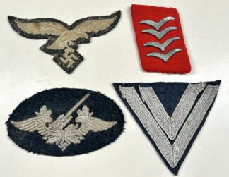 Uniform Removed Set of Luftwaffe Flak NCO Uniform Insignia
