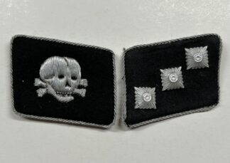 RARE Waffen-SS 3rd SS Panzer Division "Totenkopf" Officer Collar Tab Set (Uniform Removed)