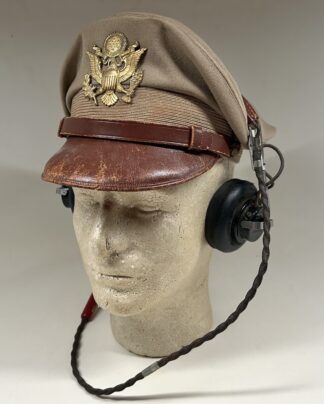 WWII U.S. Army Air Force Officer “Flighter” Cap w/ Headset - (Bancroft Co.)