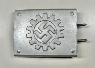 German Labor Front (DAF) Aluminum "Crank Catch" Belt Buckle – by (Assmann & Söhne)