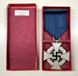 German 25 Year Faithful Service Medal w/ Box - (C.F. Zimmerman)