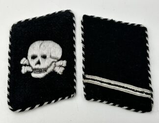 RARE Early SS-Totenkopfverbände Collar Tab Set - (Uniform Removed)
