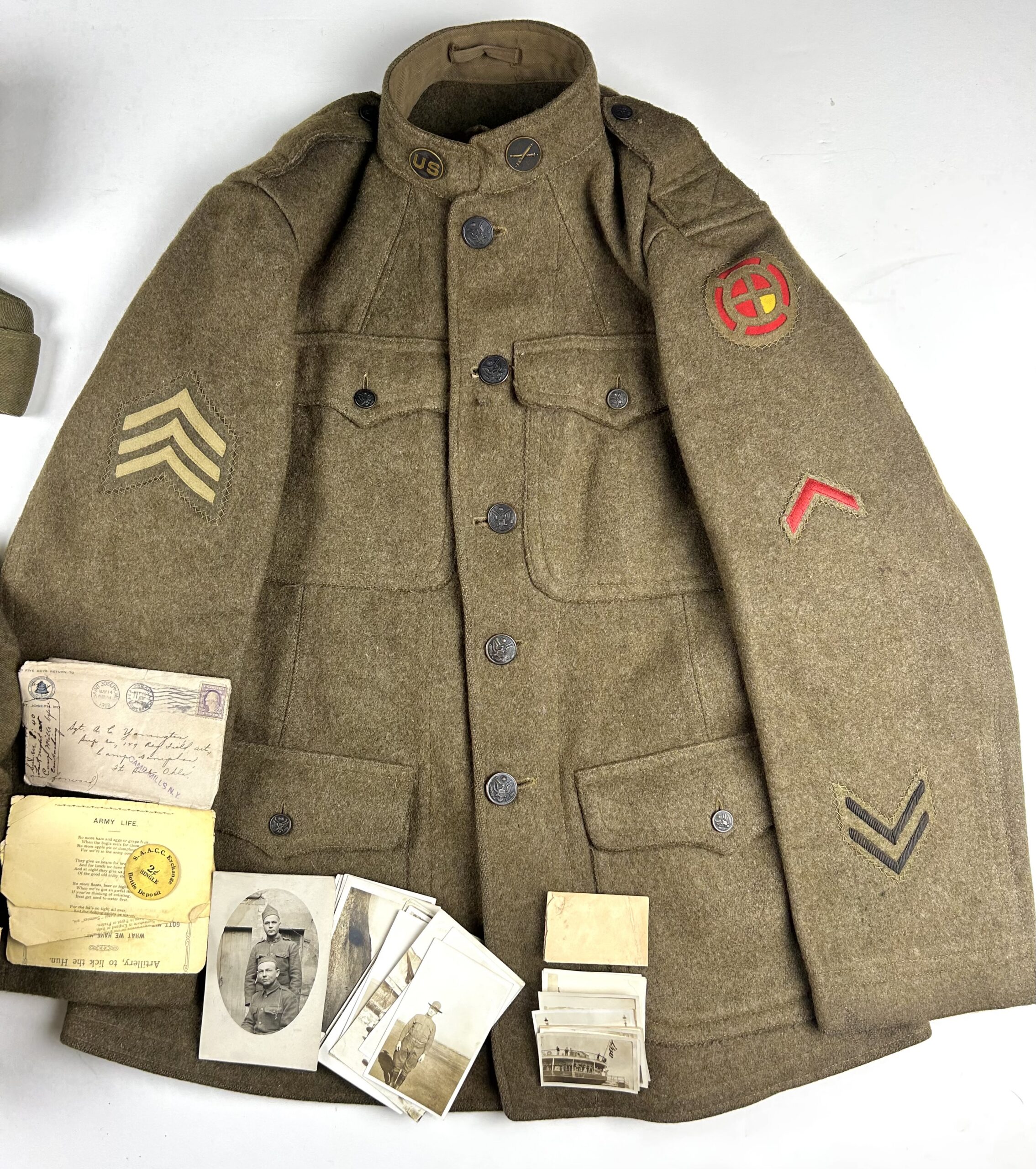 Identified U.S. Army WWI Grouping to 35th Infantry Division, 129th Field Artillery Battalion Soldier - Image 2