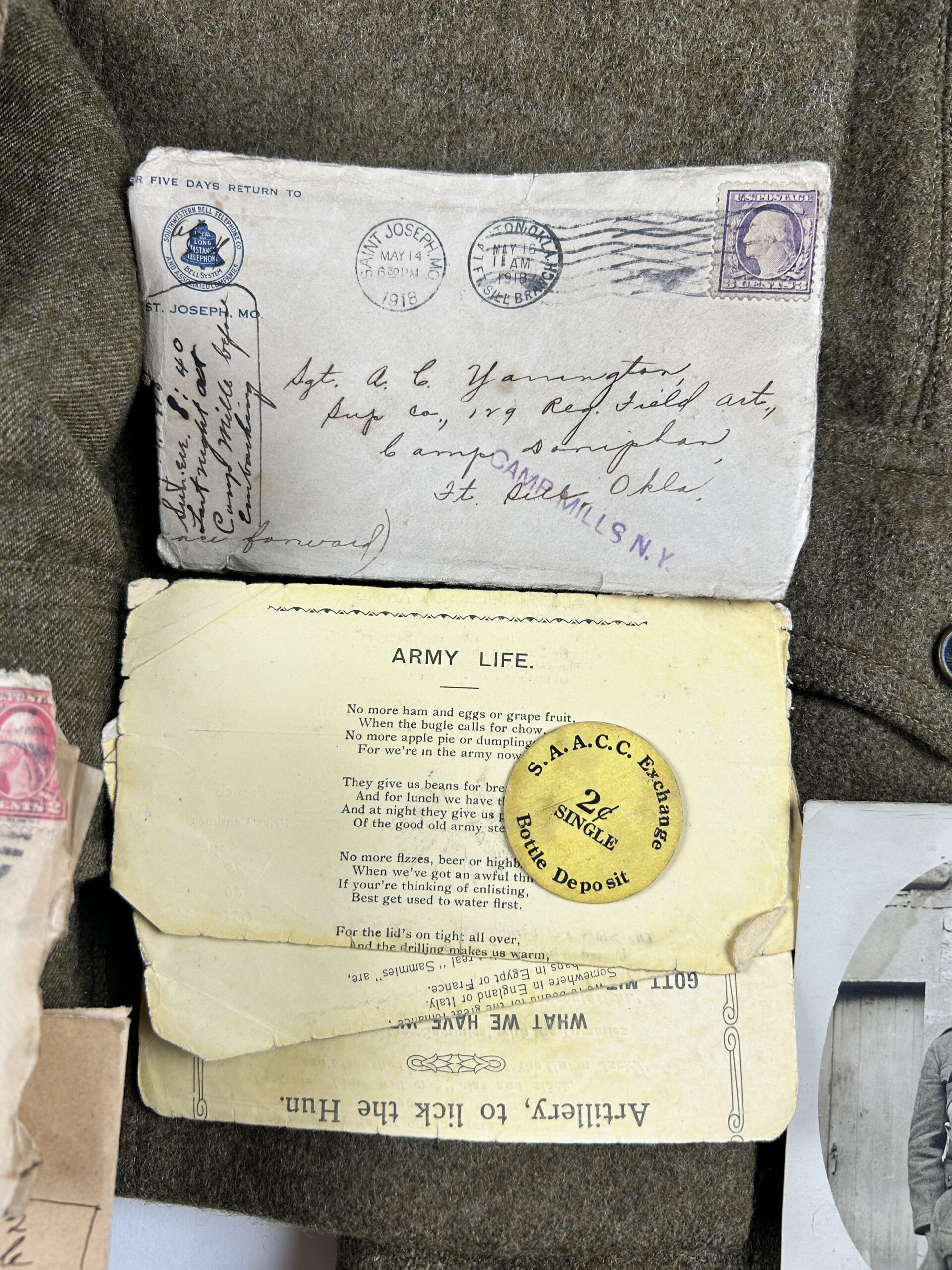 Identified U.S. Army WWI Grouping to 35th Infantry Division, 129th Field Artillery Battalion Soldier - Image 7