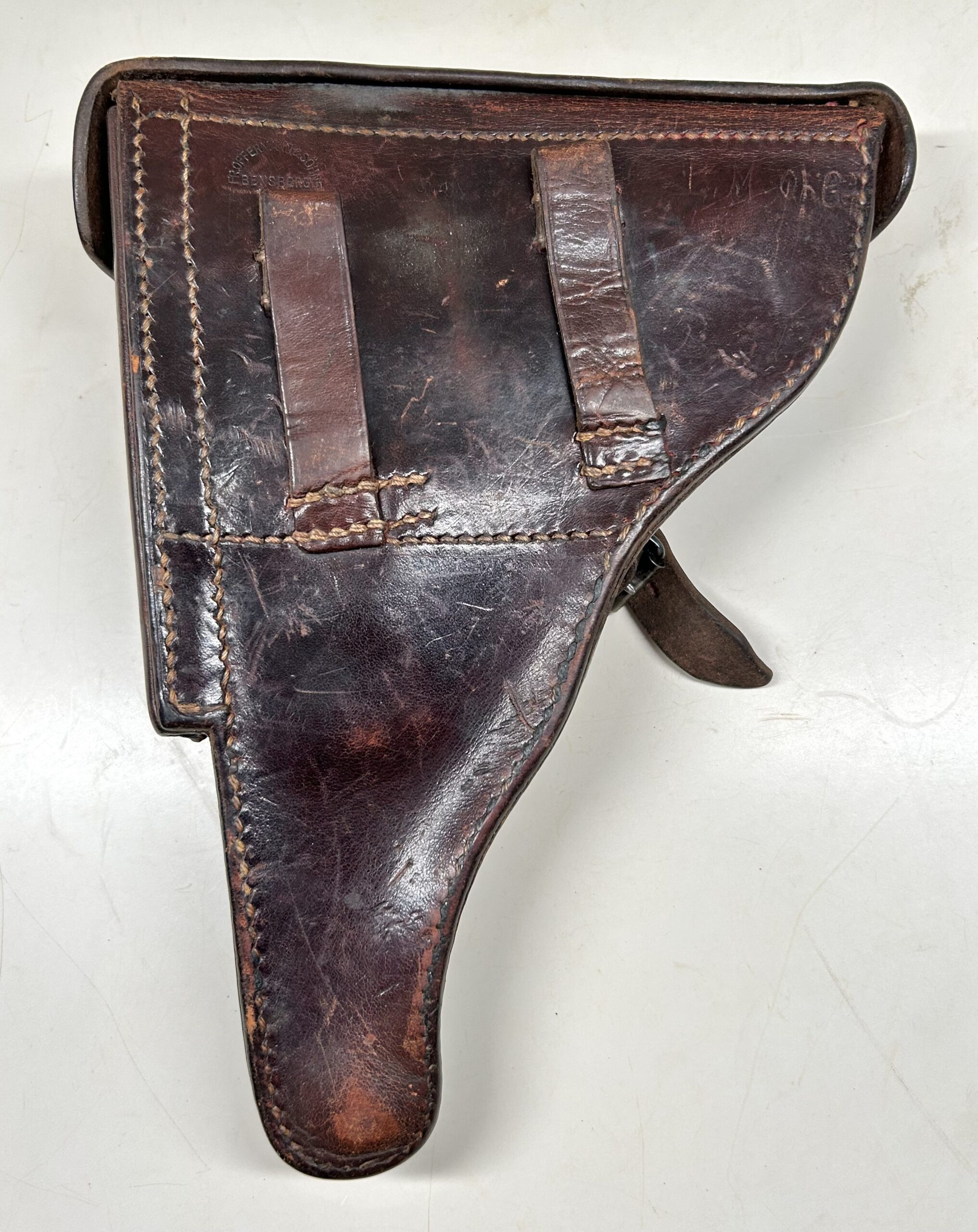 RARE Brown Leather P08 Luger Holster - (Fr. Offermann & Söhne Bensberg 1940) - Image 9