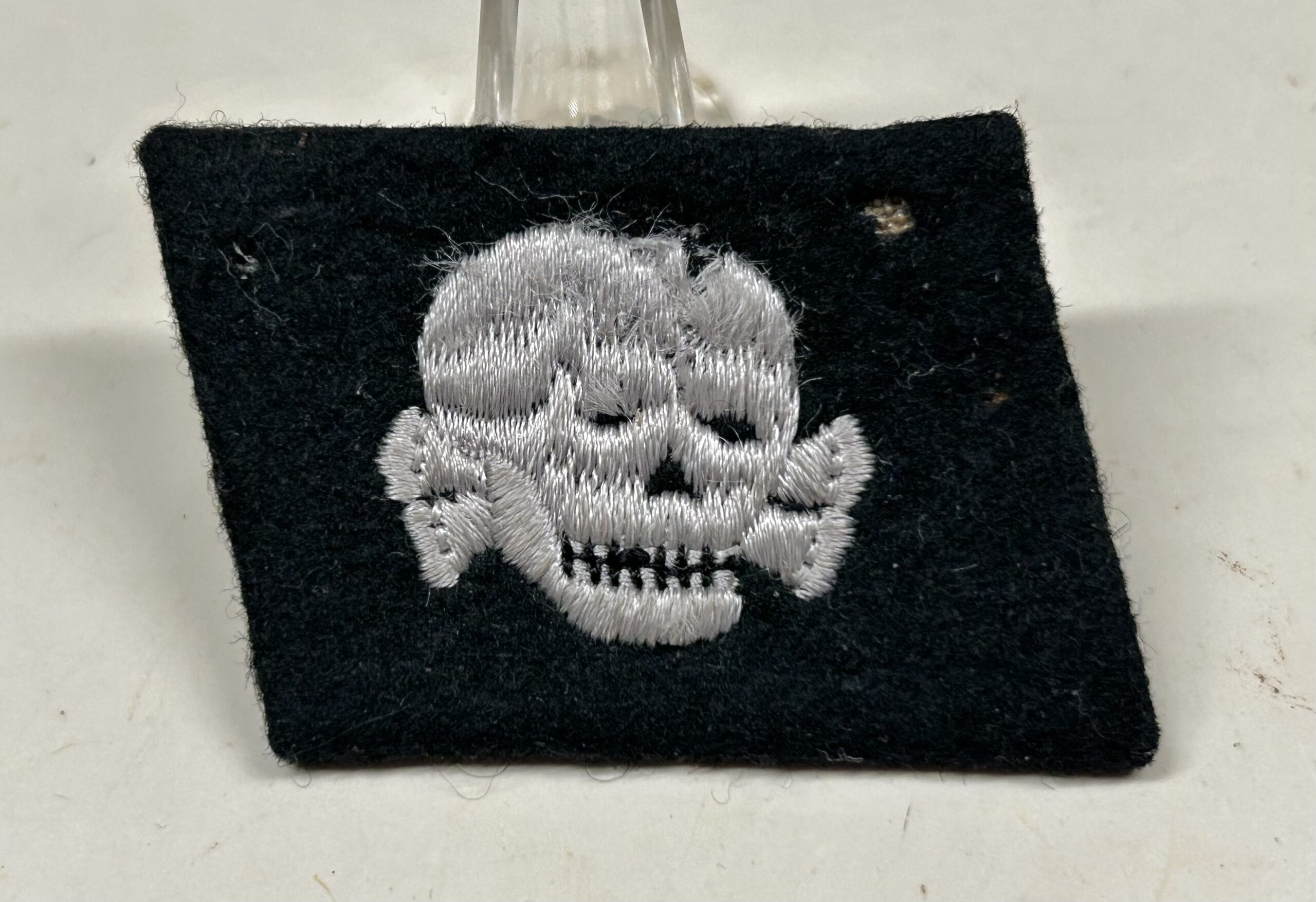 Early RZM Waffen-SS Totenkopf Collar Tab - (Uniform Removed)