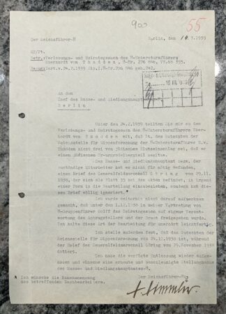 Incredible Hand Signed Letter from Reichsführer-SS Heinrich Himmler
