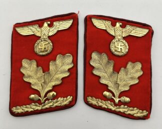 RARE Set Of Gau-Level Oberbereichsleiter Collar Tabs w/ RZM Tag