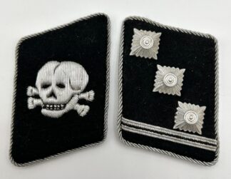 RARE Waffen-SS ‘Totenkopf’ Officer Collar Tab Set